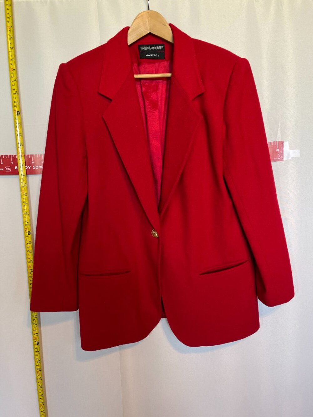 Bright Red Wool Blazer size 12